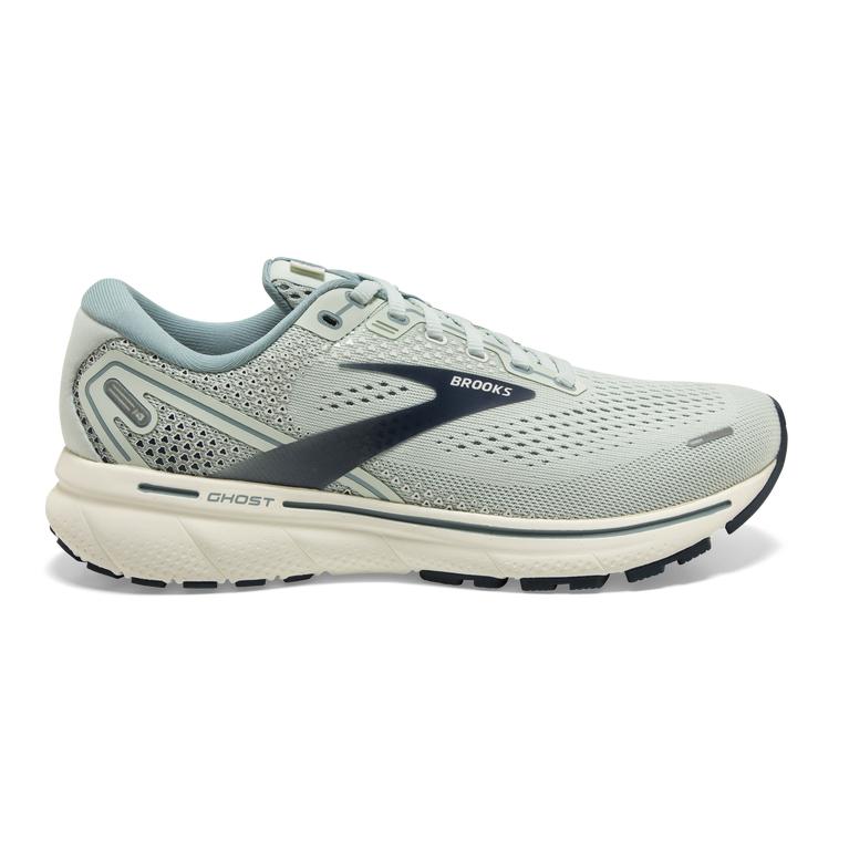 Brooks Women's Ghost 14 Cushioned Road Running Shoes - Mint Aqua Glass/Whisper White/Navy (NCIV73285